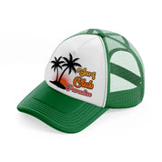 surf club paradise green and white trucker hat