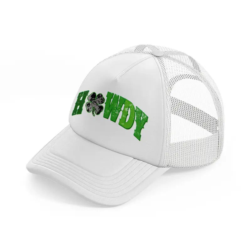 howdy clover white trucker hat