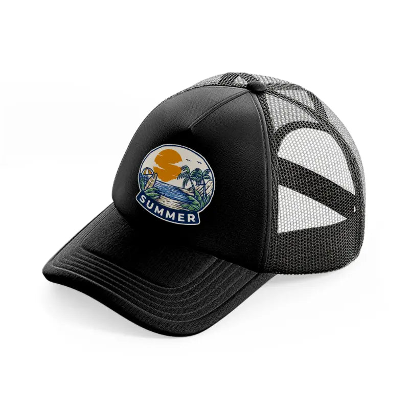 summer black trucker hat