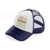 awesome since 2010 balls navy blue and white trucker hat