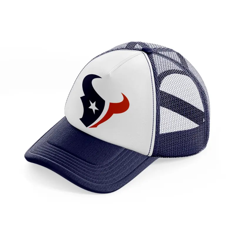 houston texans emblem navy blue and white trucker hat