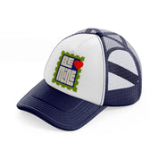groovy love sentiments gs 16 navy blue and white trucker hat