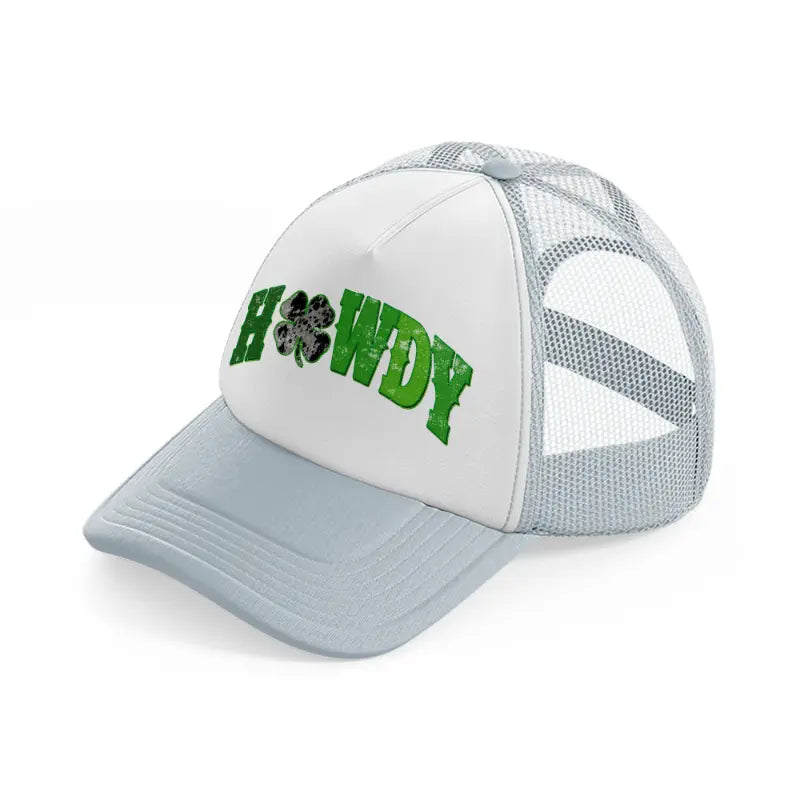 howdy clover grey trucker hat