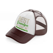 best grandpa by par brown trucker hat