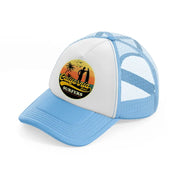 california beach surfers summer adventure sky blue trucker hat