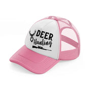 deer hunting pink and white trucker hat