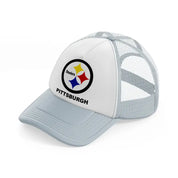 pittsburgh steelers black badge grey trucker hat