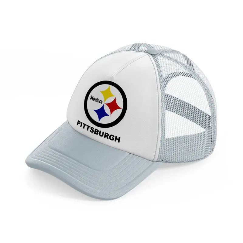 pittsburgh steelers black badge grey trucker hat