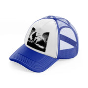 dog & hunter blue and white trucker hat