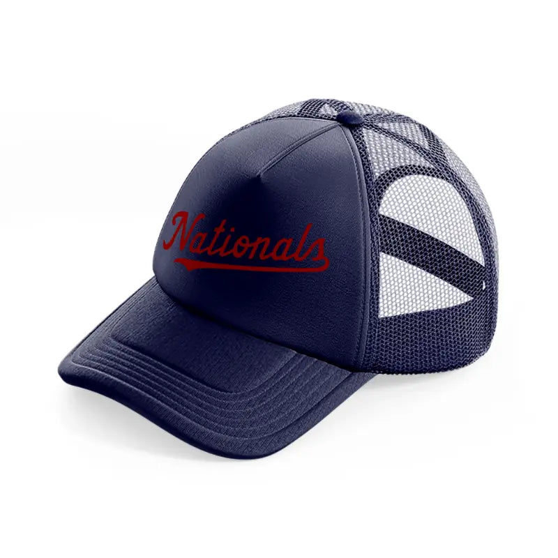 nationals logo navy blue trucker hat