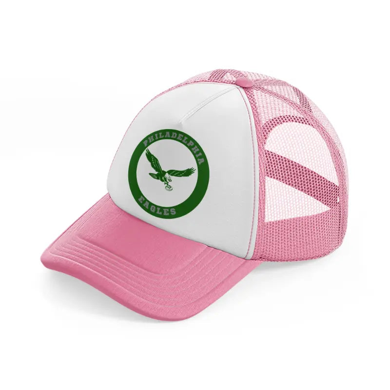 philadelphia eagles retro pink and white trucker hat