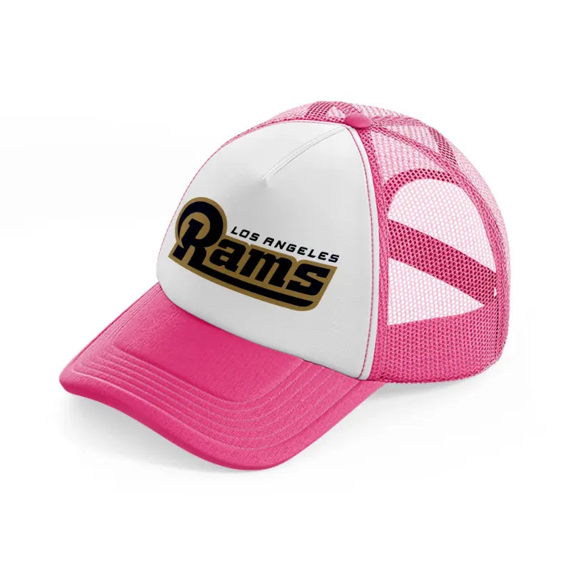 los angeles rams classic neon pink trucker hat