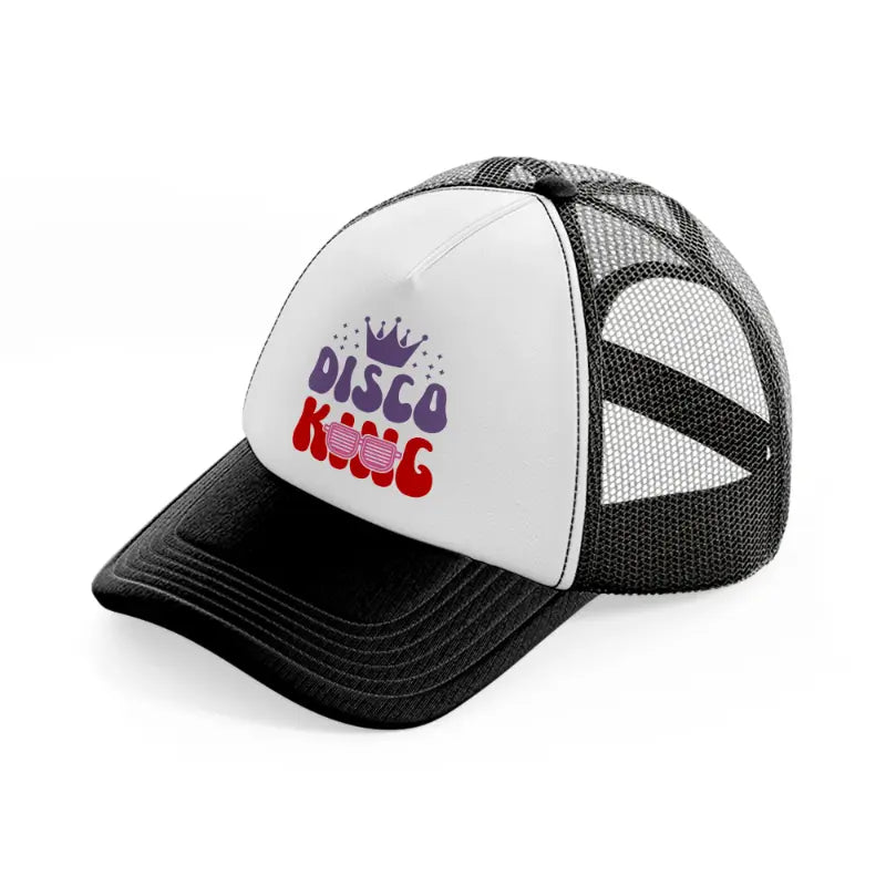 disco king black and white trucker hat