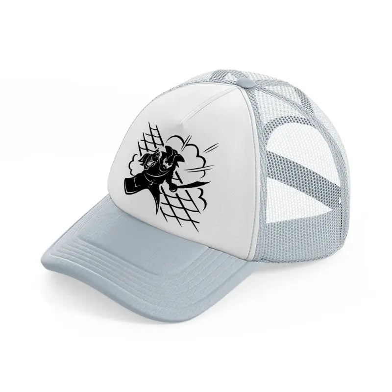 pirate fight grey trucker hat