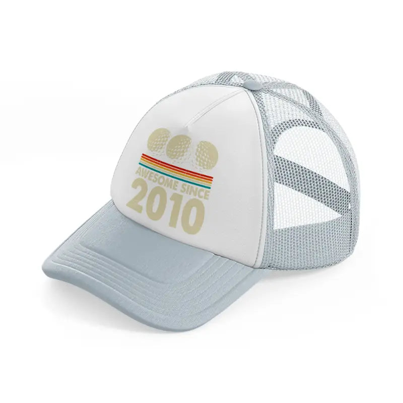 awesome since 2010 balls grey trucker hat