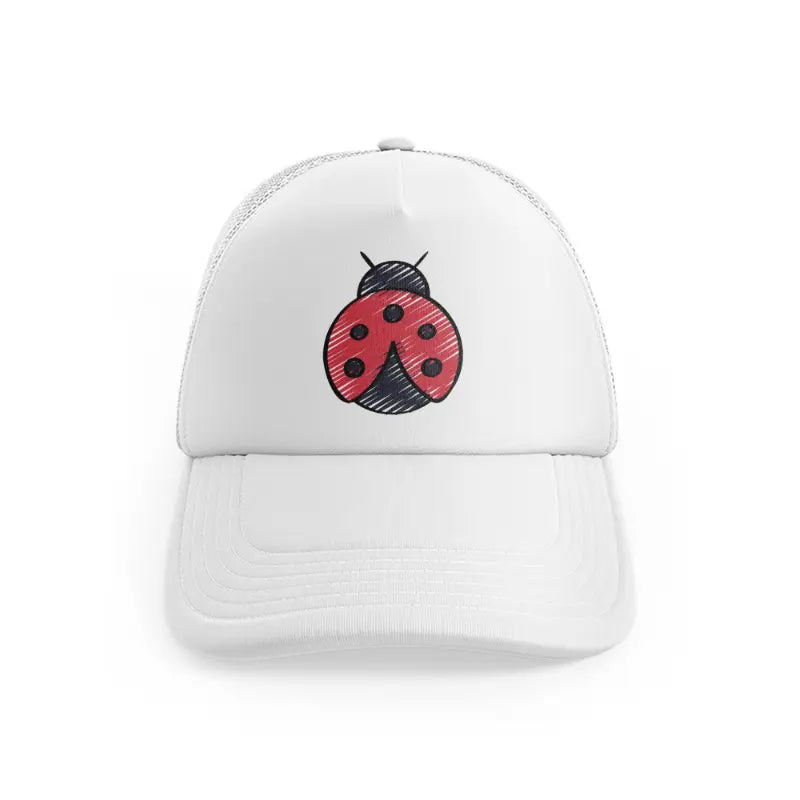 ladybug white trucker hat