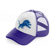 detroit lions emblem purple trucker hat