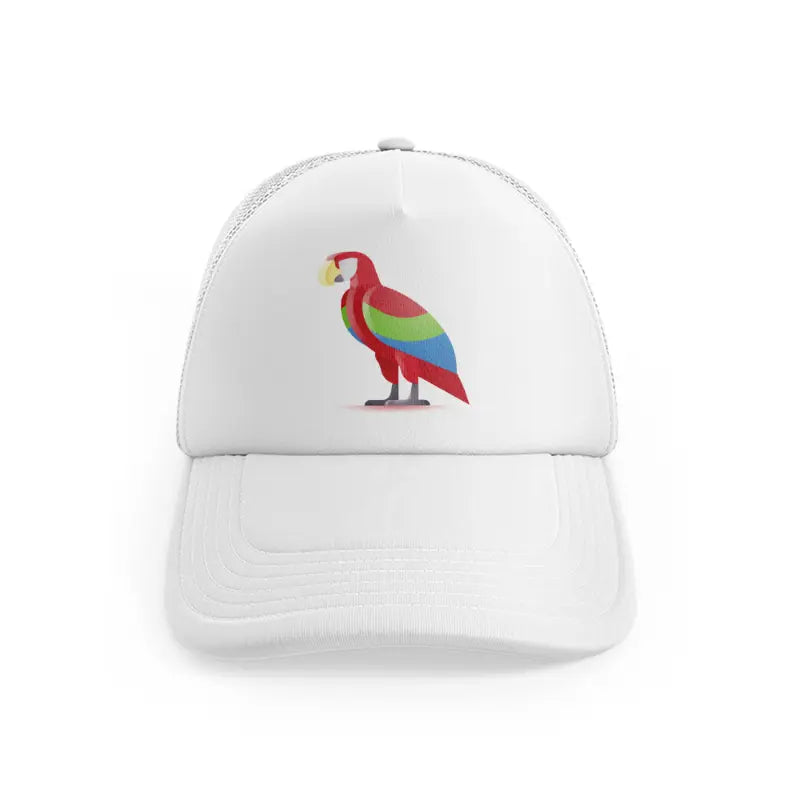 031 parrot white trucker hat