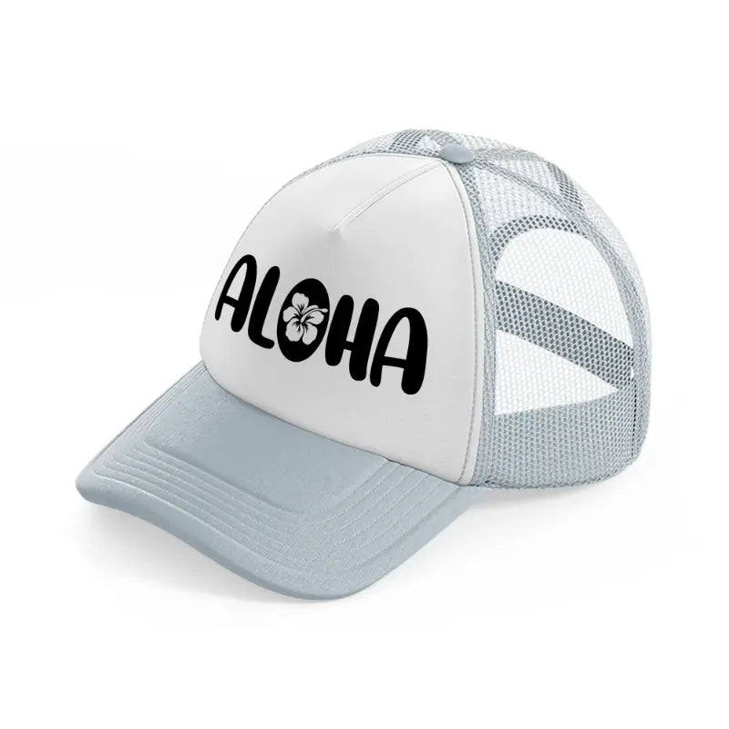 aloha grey trucker hat