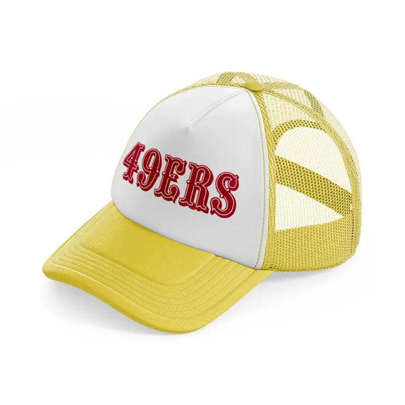 49ers old school red version yellow trucker hat