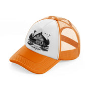 welcome to our farm. orange trucker hat