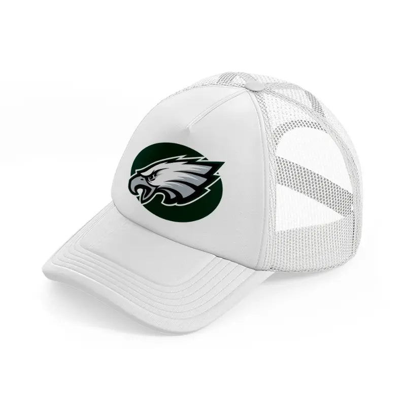 philadelphia eagles green emblem white trucker hat