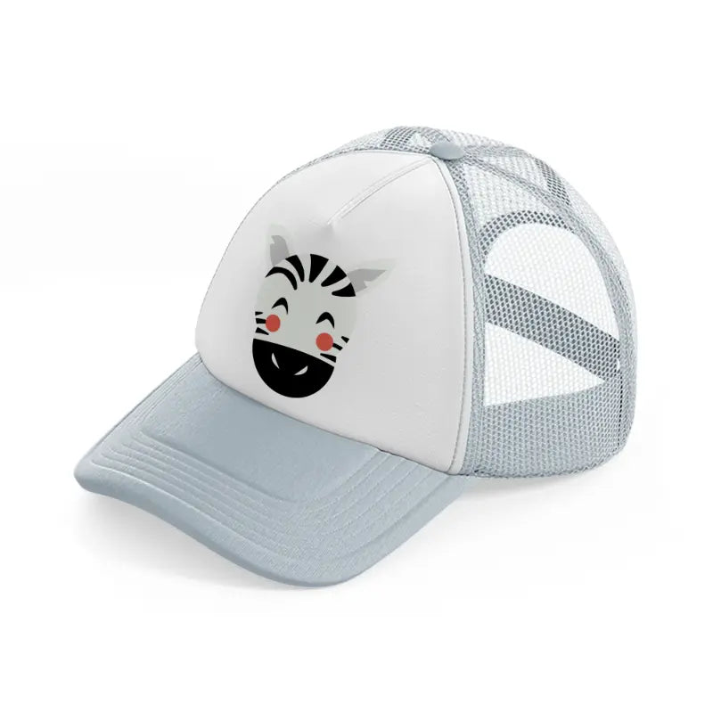 zebra grey trucker hat