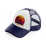 bassquatch navy blue and white trucker hat