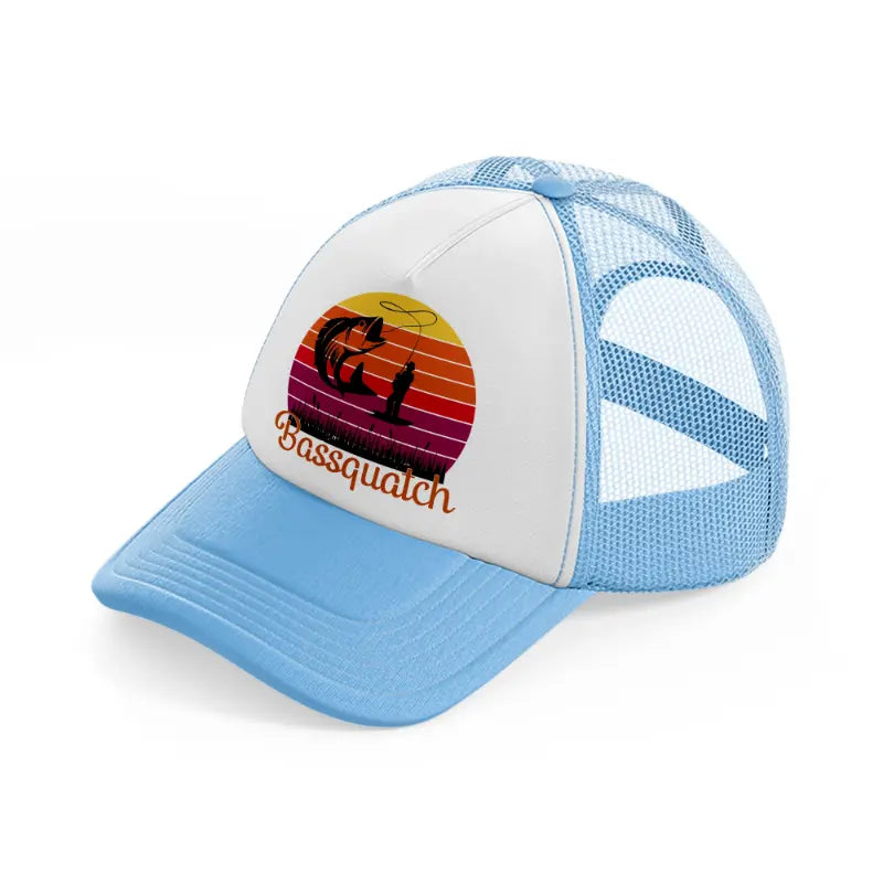 bassquatch sky blue trucker hat