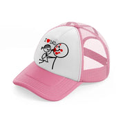 i love dad. pink and white trucker hat