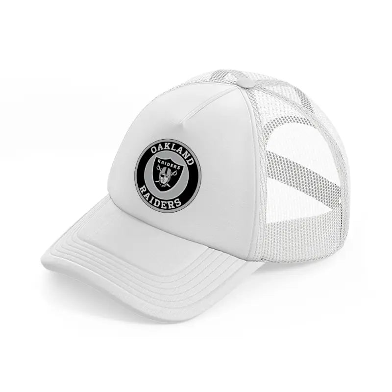 oakland raiders badge white trucker hat