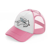 cupid pink and white trucker hat
