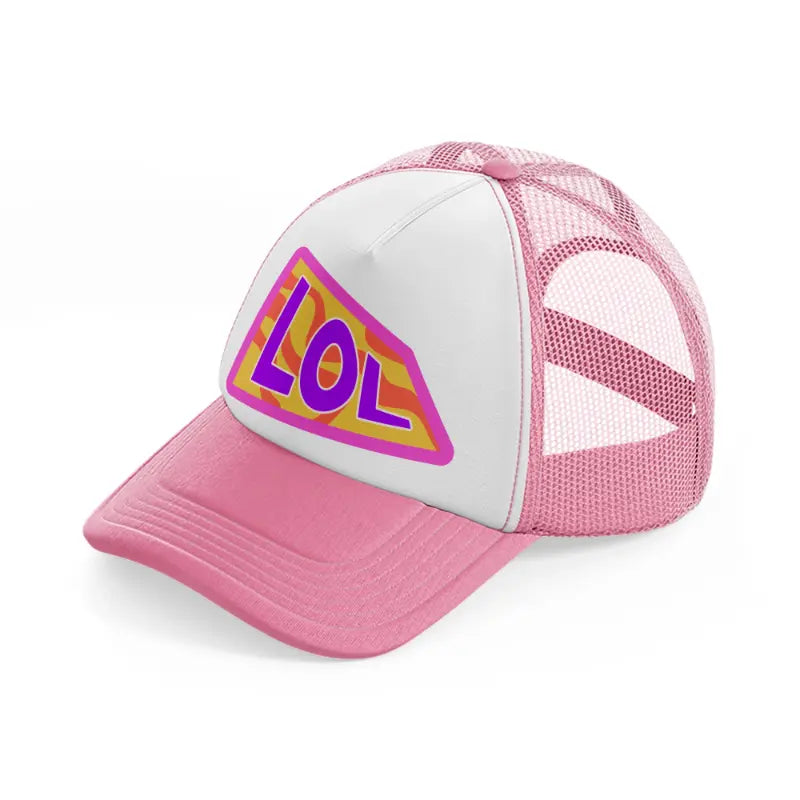 lol pink and white trucker hat
