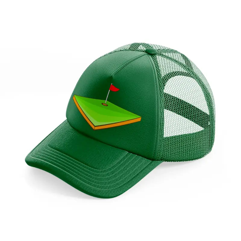 golf field green trucker hat