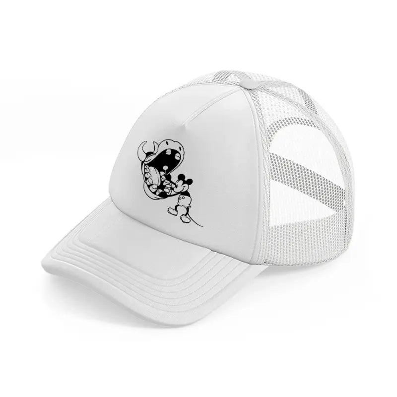 mickey drums white trucker hat