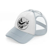 catching fish sign grey trucker hat