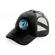 surfing black trucker hat