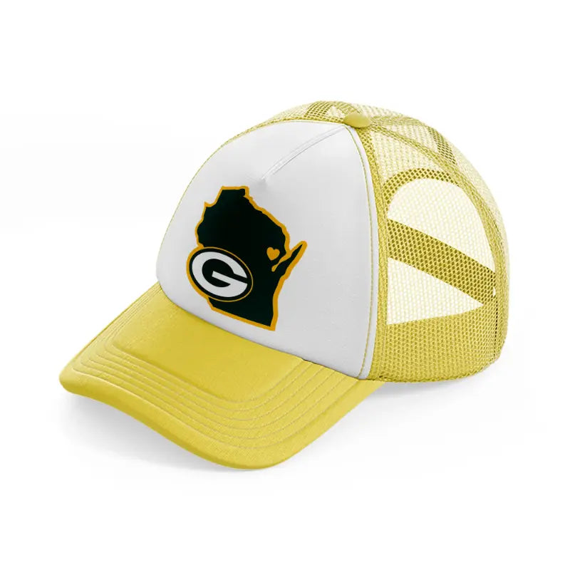 green bay packers supporter-yellow-trucker-hat