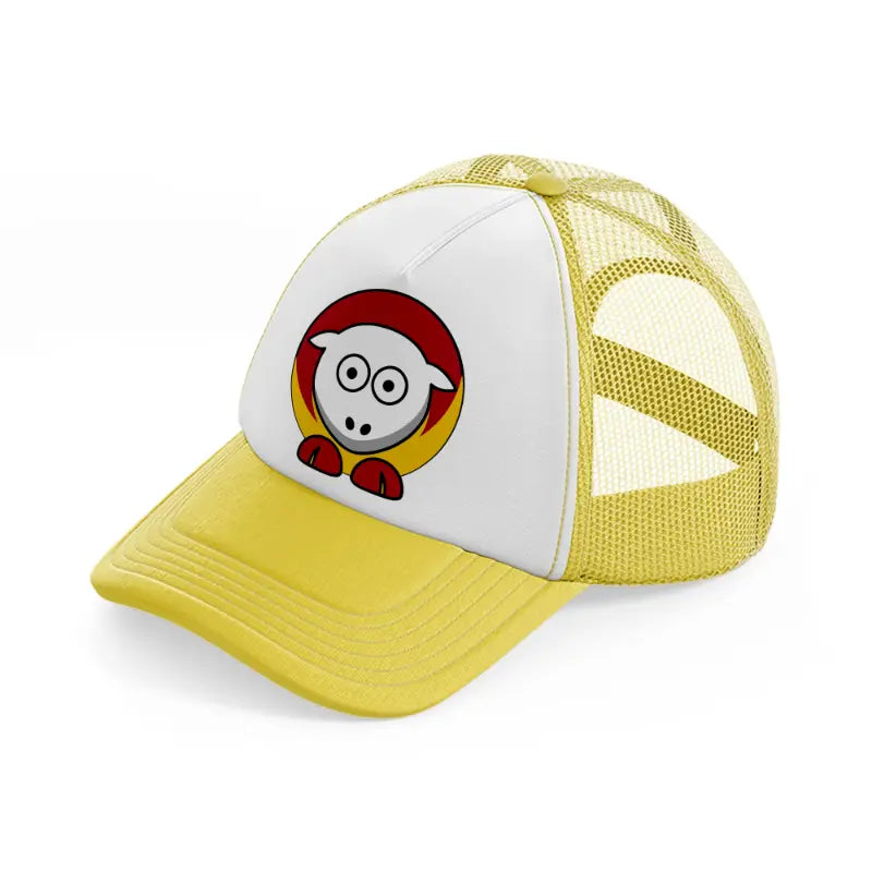 kansas city chiefs funny emblem-yellow-trucker-hat