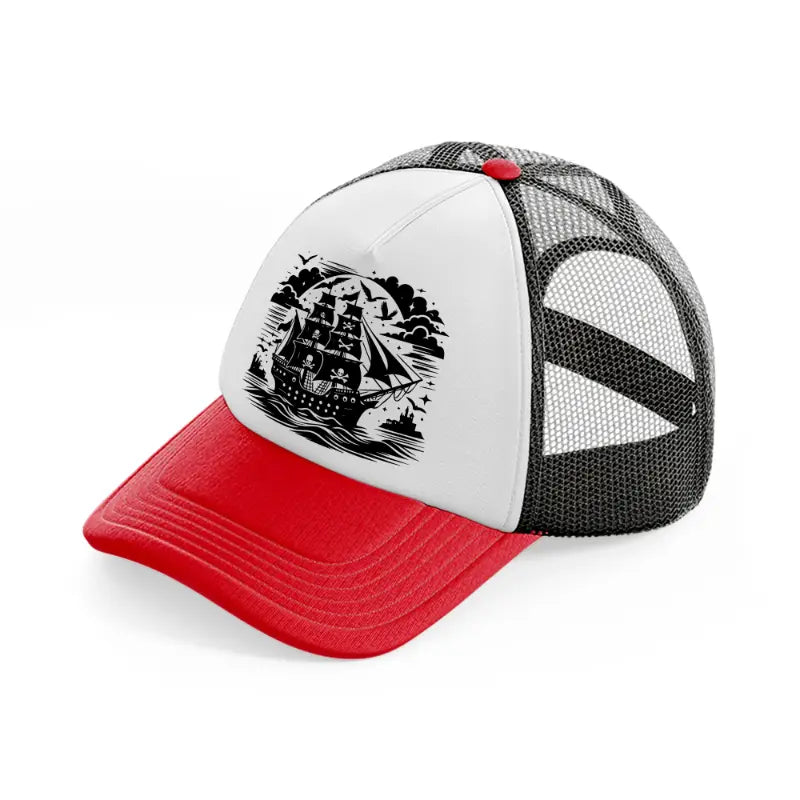 ship black red and black trucker hat