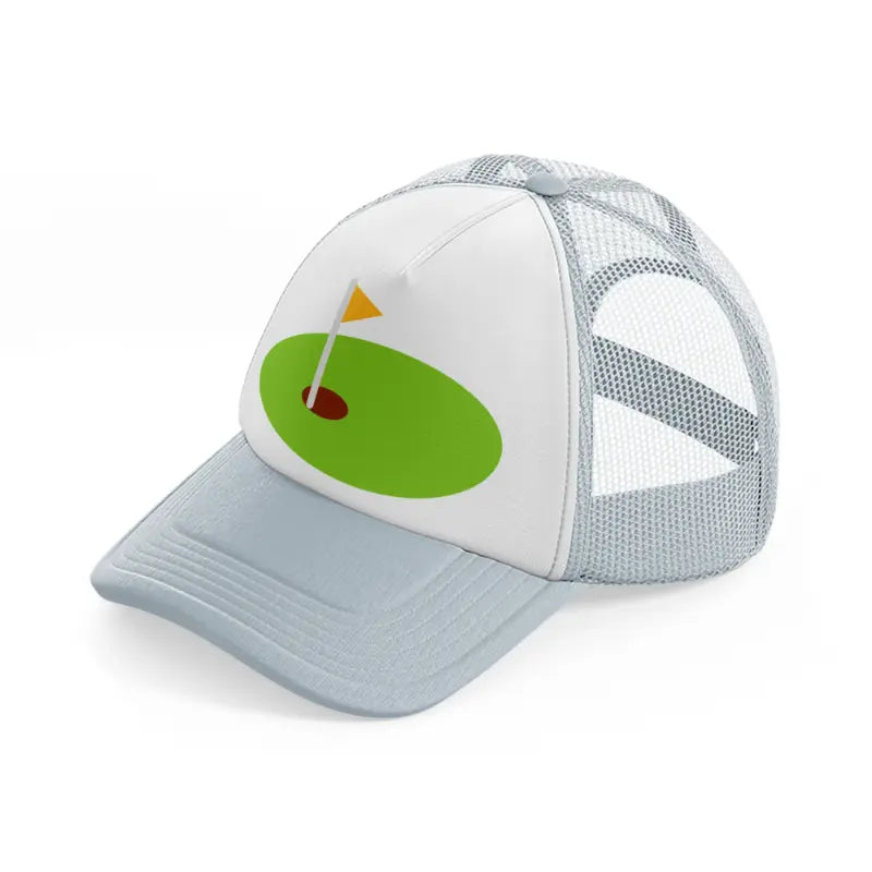 mini golf field grey trucker hat