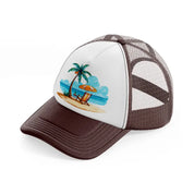 summer beach brown trucker hat