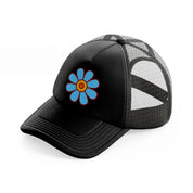 pngretroflower3-black-trucker-hat