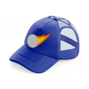 golf ball fire blue trucker hat