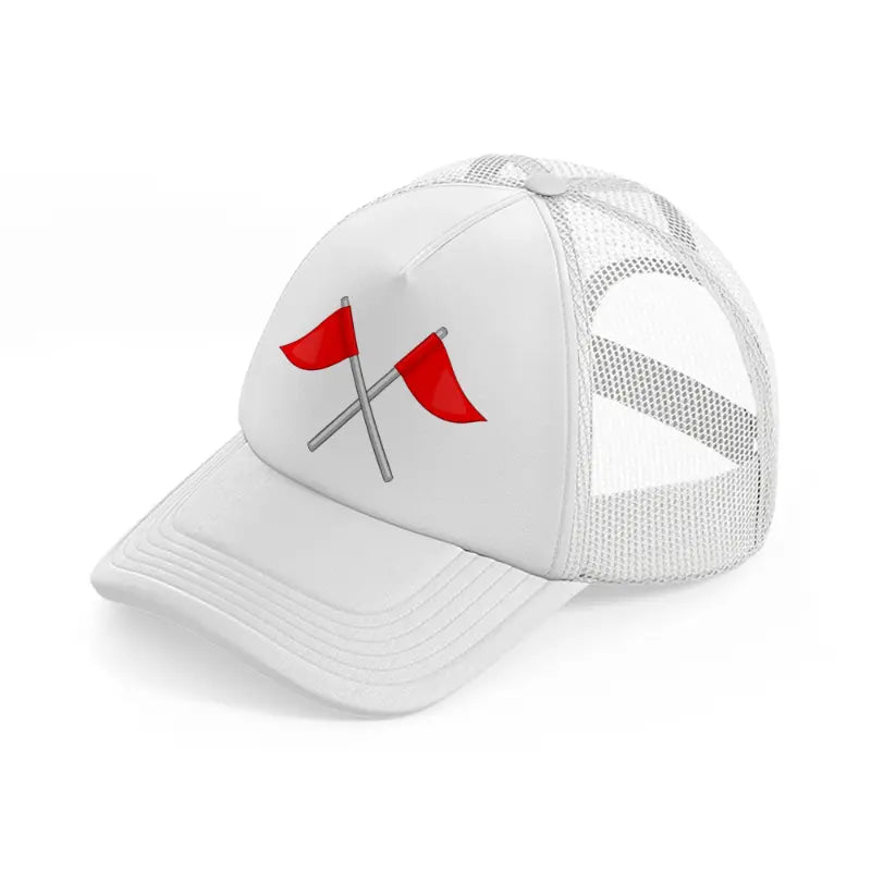 golf flags white trucker hat