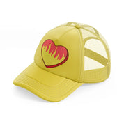 heart on fire-gold-trucker-hat