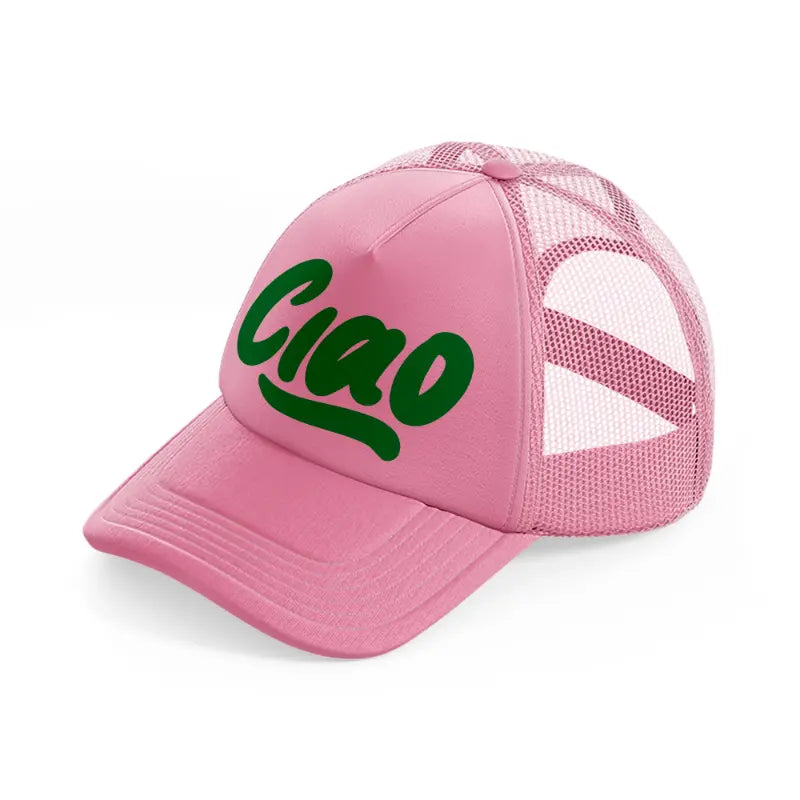 ciao green pink trucker hat