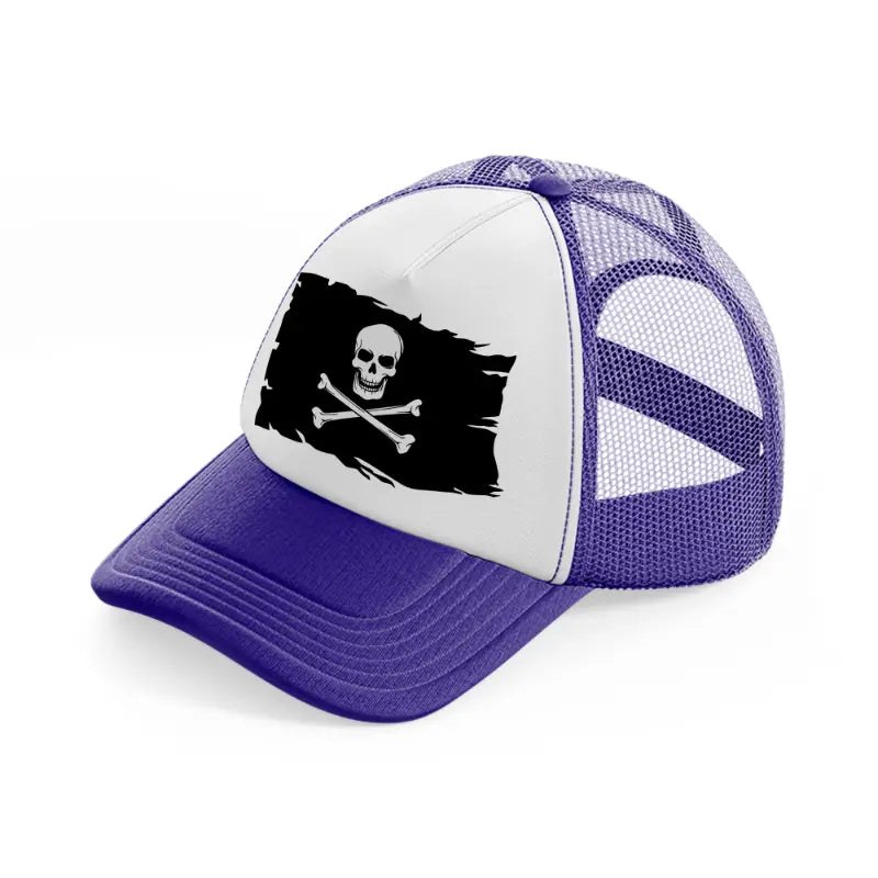 pirate flag purple trucker hat