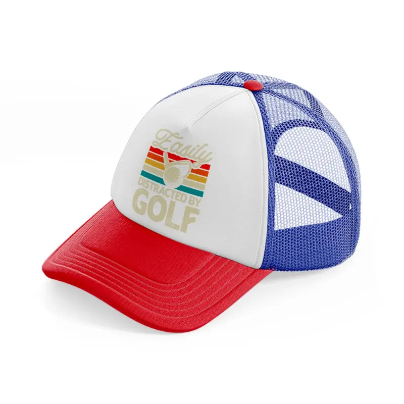 easily distracted by golf-multicolor-trucker-hat