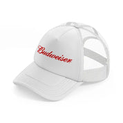 budweiser font-white-trucker-hat